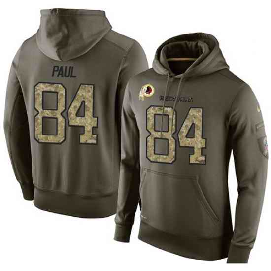 NFL Nike Washington Redskins 84 Niles Paul Green Salute To Service Mens Pullover Hoodie